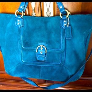 Vintage Blue Suede Coach